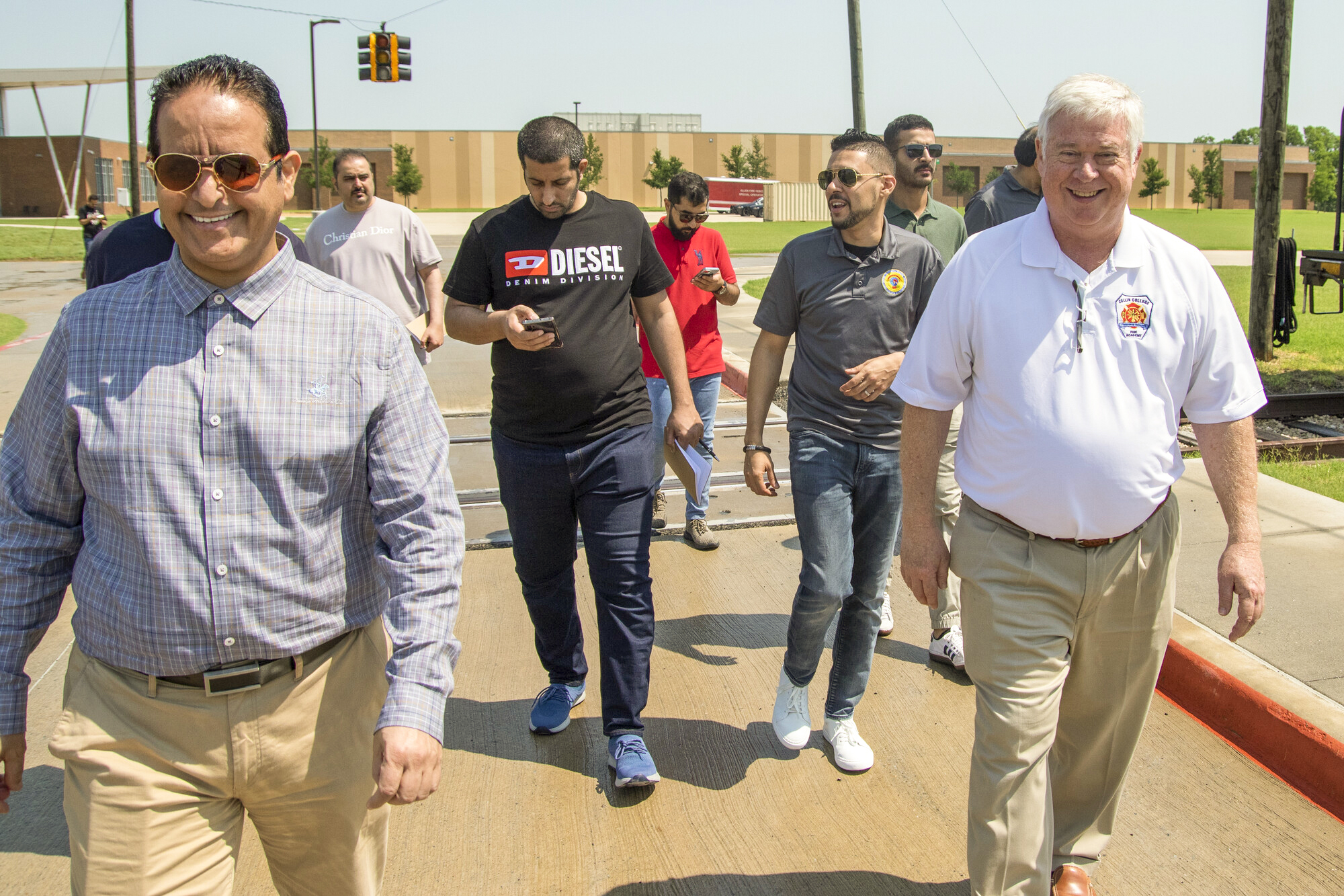 Members of the Special Forces for Security and Protection (SFSP) of Saudi Arabia tour the fire science side of the Public Safety Training Center.